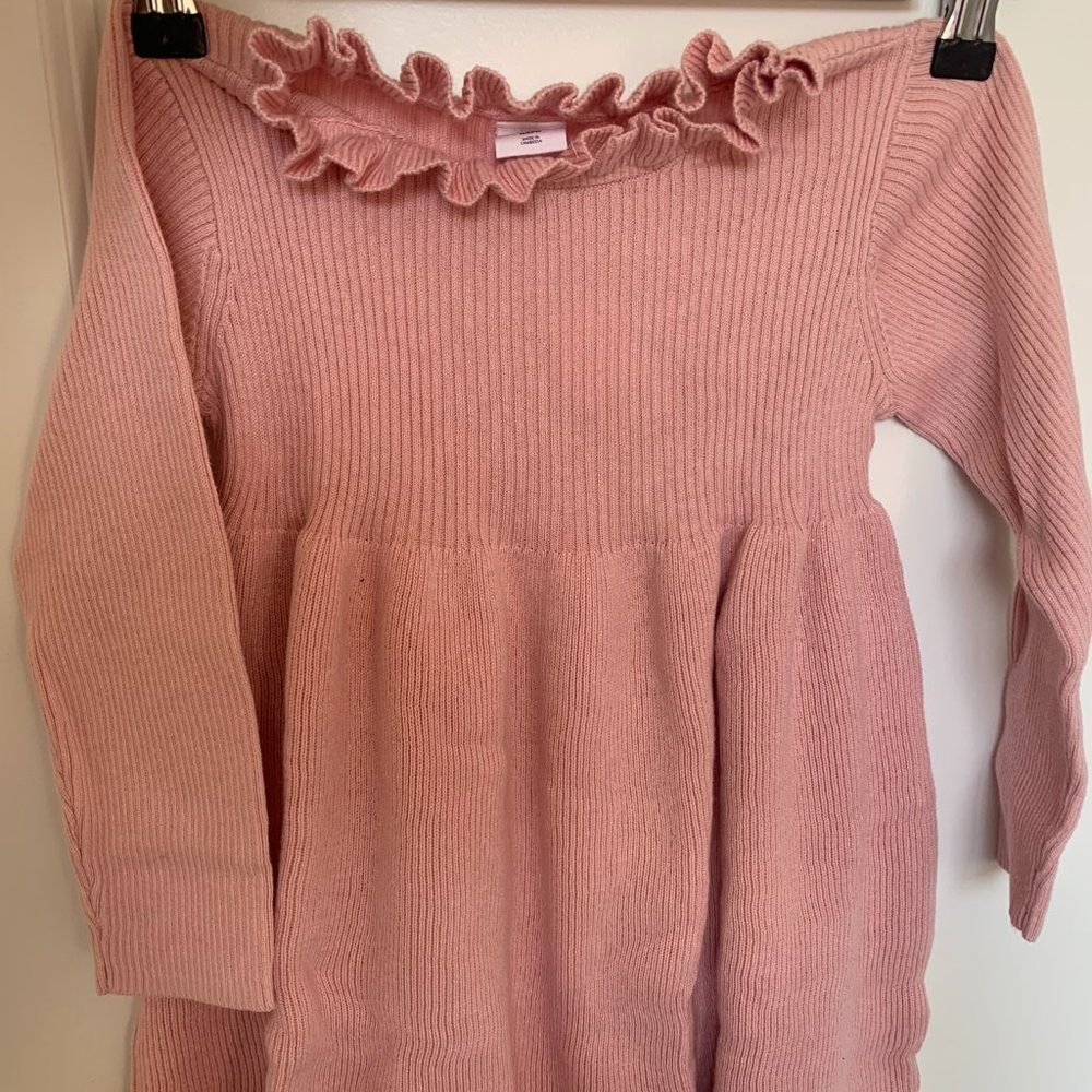 Gap baby girl soft dress, long sleeves, 4years, pink, new with tags